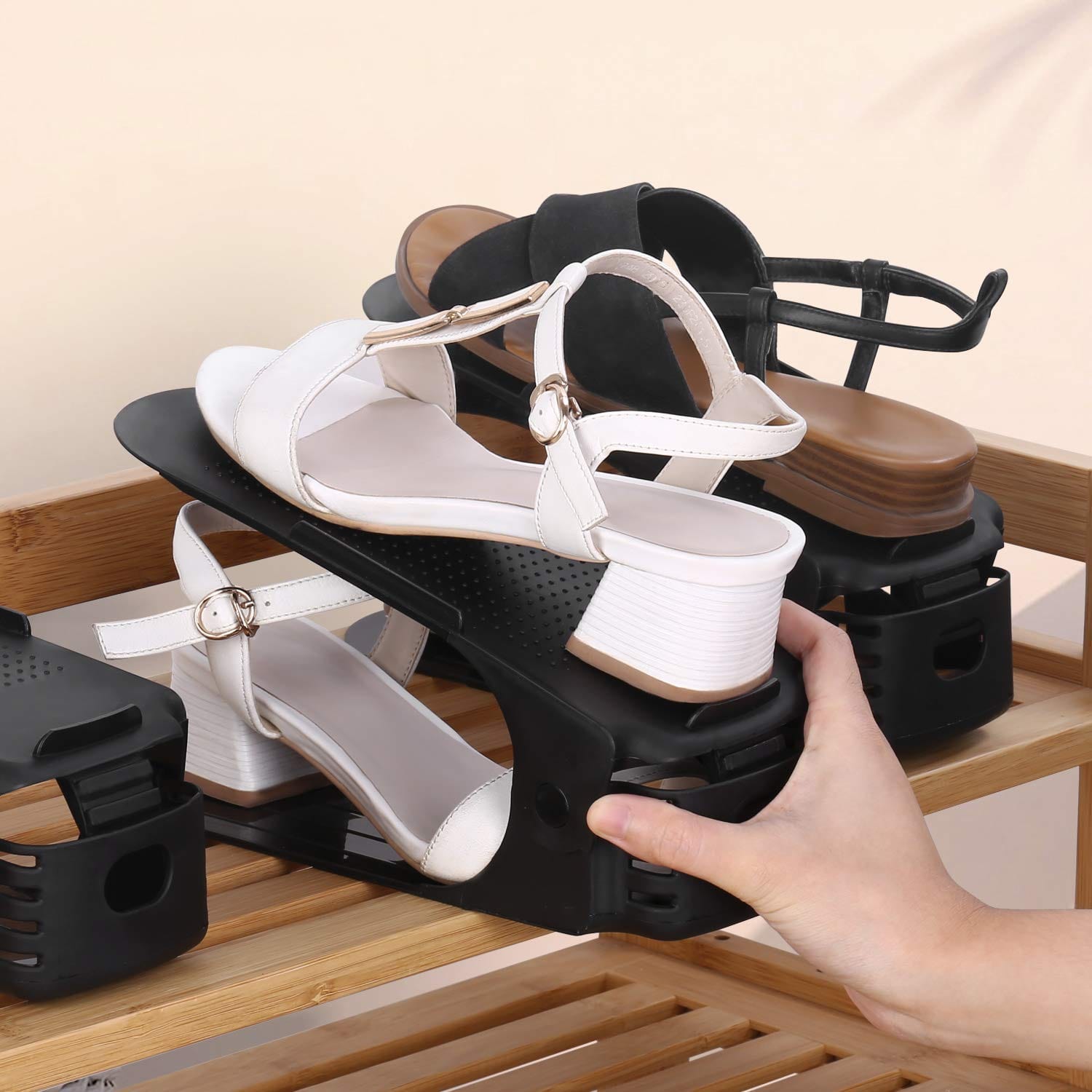 Shoe Organizer - The Adjustable Shoe Rack Space Saver